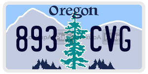 893CVG license plate in Oregon
