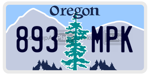 893MPK license plate in Oregon