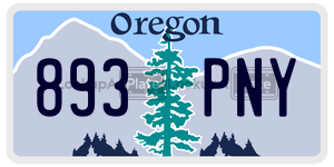 893PNY license plate in Oregon