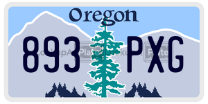 893PXG license plate in Oregon