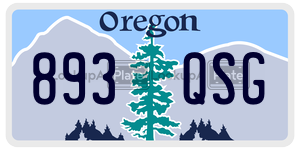 893QSG  license plate in OR