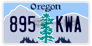 895KWA  license plate in OR