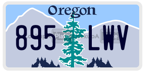 895LWV  license plate in OR