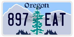 897EAT  license plate in OR