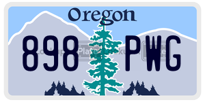 898PWG  license plate in OR