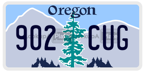 902CUG  license plate in OR
