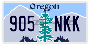 905NKK  license plate in OR