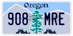 908MRE  license plate in OR