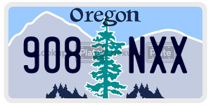 908NXX  license plate in OR