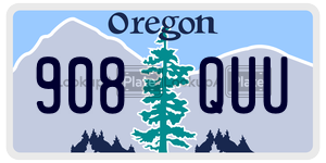 908QUU  license plate in OR