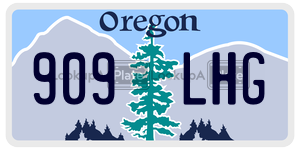 909LHG  license plate in OR