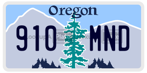 910MND license plate in Oregon