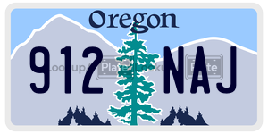 912NAJ  license plate in OR