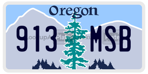 913MSB  license plate in OR