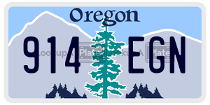 914EGN license plate in Oregon