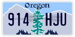 914HJU  license plate in OR