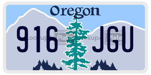 916JGU  license plate in OR