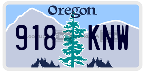 918KNW  license plate in OR