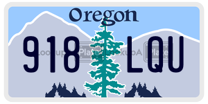 918LQU license plate in Oregon