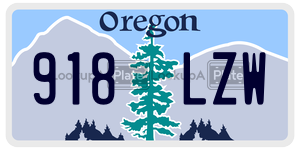 918LZW license plate in Oregon