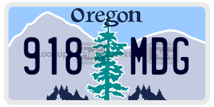 918MDG  license plate in OR