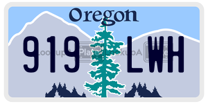 919LWH  license plate in OR
