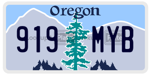 919MYB  license plate in OR