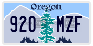 920MZF  license plate in OR