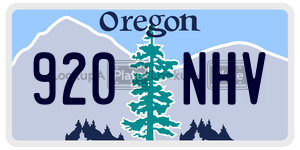 920NHV license plate in Oregon