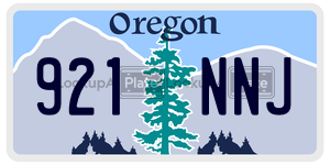 921NNJ  license plate in OR