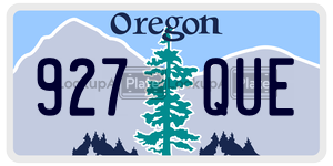 927QUE  license plate in OR