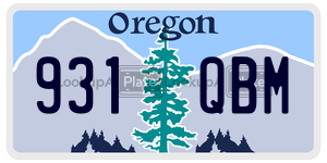 931QBM  license plate in OR