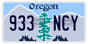 933NCY  license plate in OR