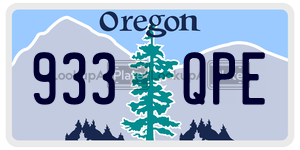 933QPE  license plate in OR