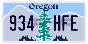 934HFE  license plate in OR