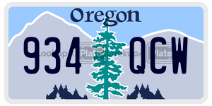 934QCW  license plate in OR