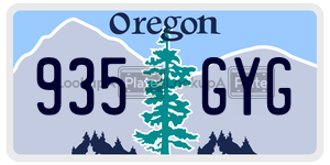 935GYG  license plate in OR