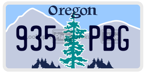 935PBG license plate in Oregon