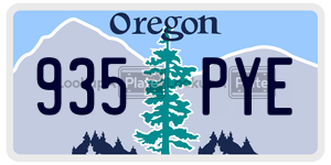 935PYE  license plate in OR