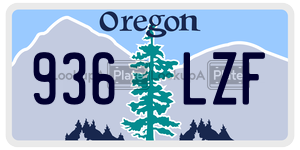 936LZF license plate in Oregon