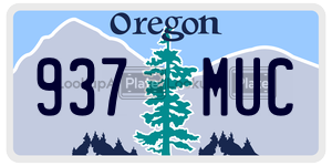 937MUC license plate in Oregon