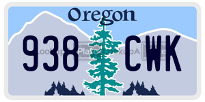 938CWK  license plate in OR