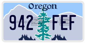 942FEF license plate in Oregon