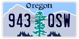 943QSW  license plate in OR