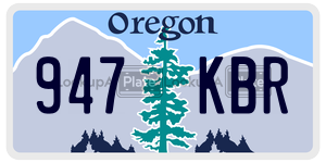 947KBR  license plate in OR