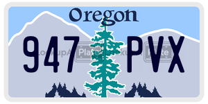 947PVX  license plate in OR