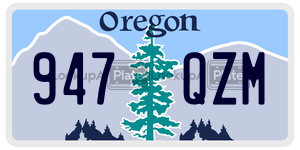 947QZM  license plate in OR
