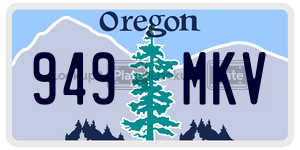 949MKV  license plate in OR