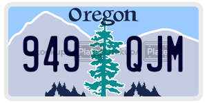 949QJM  license plate in OR
