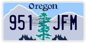 951JFM  license plate in OR